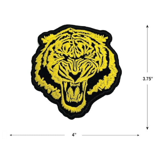 Gwen Studios Black & Yellow 4" Tiger Iron-On Patch
